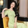 EM7063 Đầm Xoè Hoa Nhí Cổ Cách Điệu