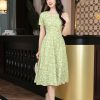 EM7063 Đầm Xoè Hoa Nhí Cổ Cách Điệu