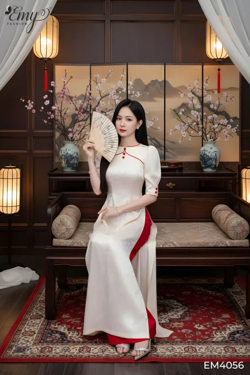 EM4056 Xòe Hoa Nhí Nền Đen Kèm Dây Có Túi