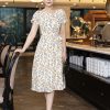 EM6968 Đầm Xoè Cổ Tròn Bèo Tay