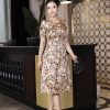 EM6997 Đầm Xoè Lụa Vân Pháp