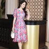 EM7011 Đầm Xoè Cổ Tròn Tay Lỡ