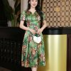 EM7056 Đầm Xoè Xanh Lá Cổ V