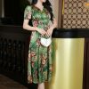EM7056 Đầm Xoè Xanh Lá Cổ V