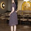 EM7122 Đầm Xoè Hoa Nhí Cổ V