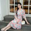 EM7146 Đầm Xoè Cổ V Tay Lỡ
