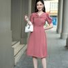 EM7158 Đầm Xoè Nhún Tâm Ngực