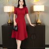 EM7184 Đầm Xoè Phối Cổ Tròn
