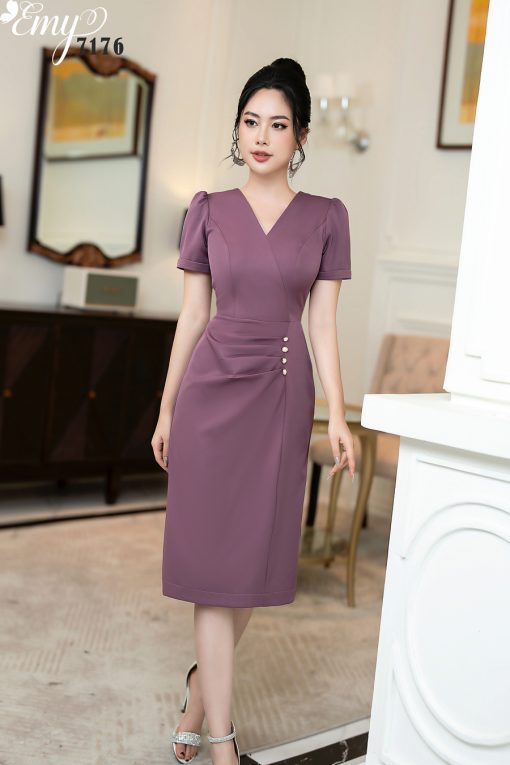 EM7176 Đầm Body A Cổ V Đắp