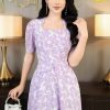 EM7202 Đầm Xoè Maxi Tím