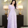 EM7202 Đầm Xoè Maxi Tím