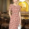 EM7206 Đầm Xoè Hoa Cổ Tròn