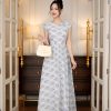 EM7212 Đầm Maxi Hoa Tím
