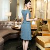 EM7231 Đầm Xoè Peplum Cổ V