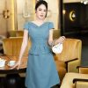 EM7231 Đầm Xoè Peplum Cổ V