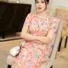 EM7238 Đầm Xoè Hoa Cổ Tròn