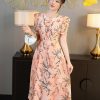 EM7250 Đầm Xoè Hoa Cổ Tròn