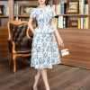 EM7263 - Đầm xòe midi cổ tròn