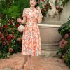 EM7273 Đầm Xoè MiDi Cổ Lá Trầu