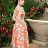 EM7273 Đầm Xoè MiDi Cổ Lá Trầu