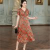EM9319 Đầm Xoè Hoa Đỏ LVP