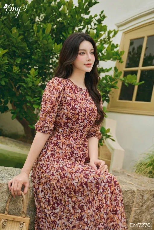 EM7276 Đầm Xoè Tay Lỡ