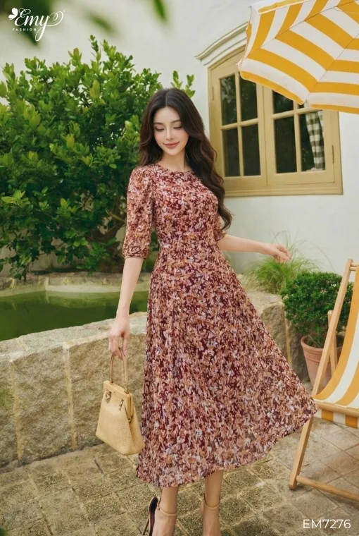 EM7276 Đầm Xoè Tay Lỡ