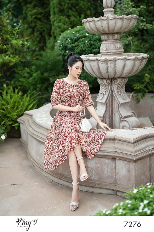 EM7276 Đầm Xoè Tay Lỡ