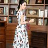 EM7277 Đầm Xoè Hoa Hồng