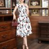 EM7277 Đầm Xoè Hoa Hồng
