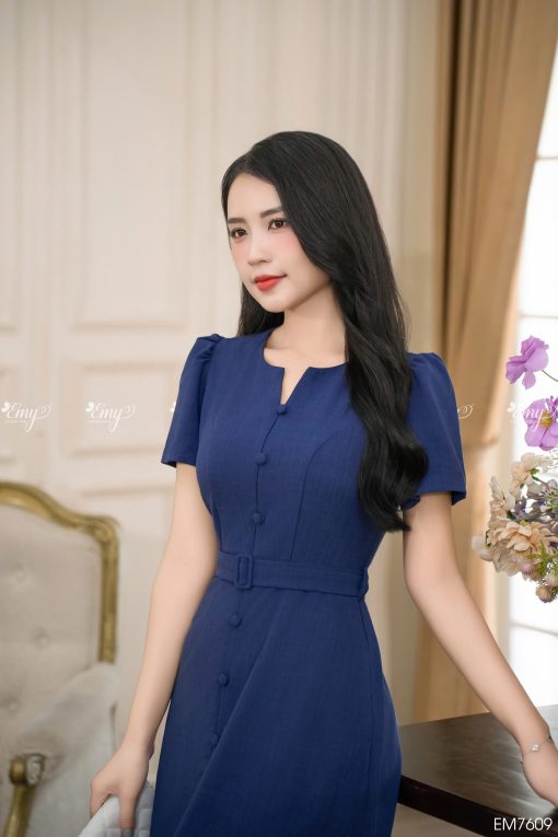 EM7609 Đầm xanh Jean trẻ trung