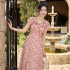 EM9609 - Đầm Xoè Hoa Hồng Dạo phố