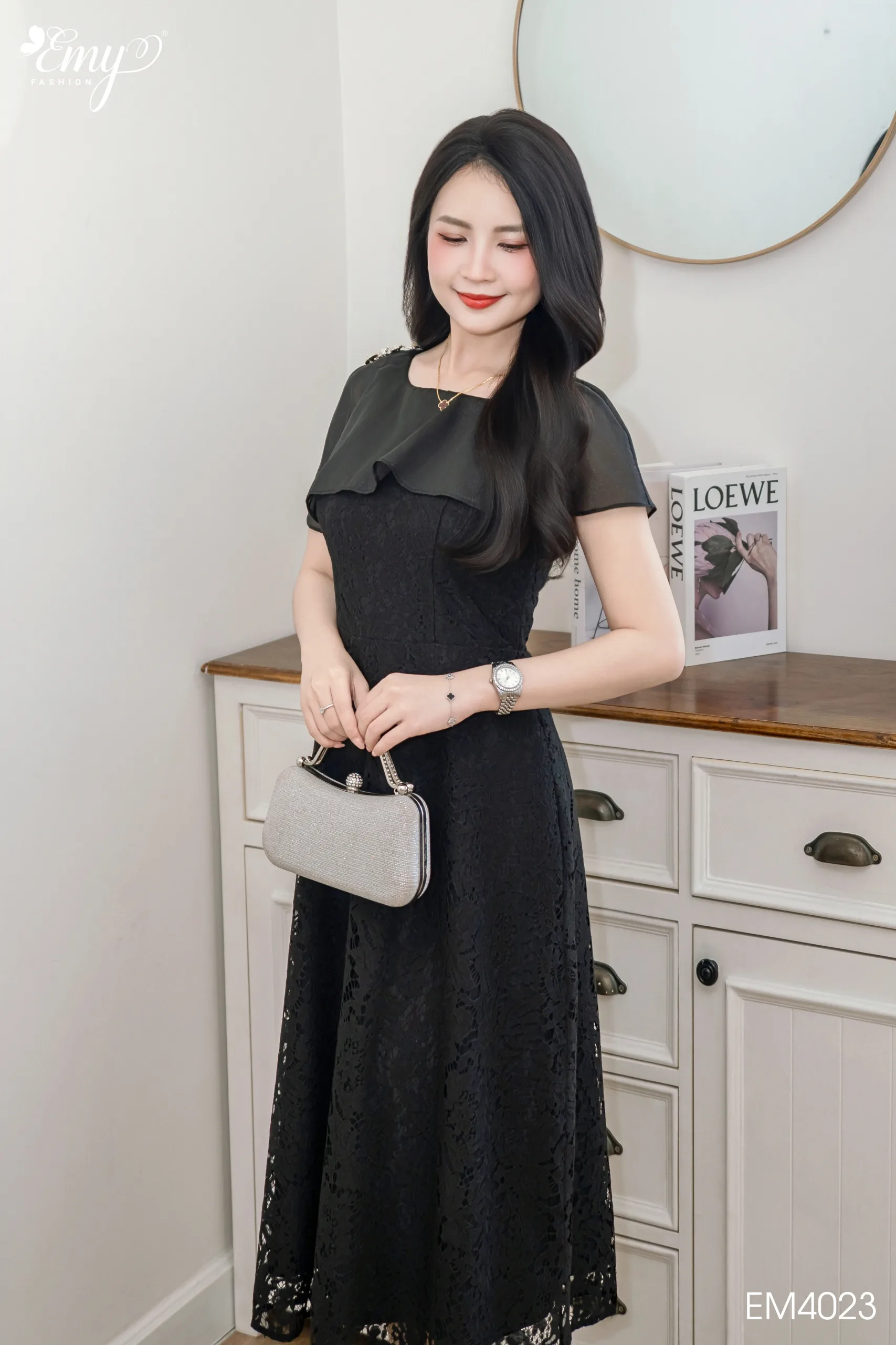 Đầm dự tiệc đen cap cấp - EM4023 Đầm dự tiệc đen cap cấp - EM4023