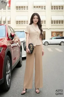 Q2194 Quần Nâu Ống Suông