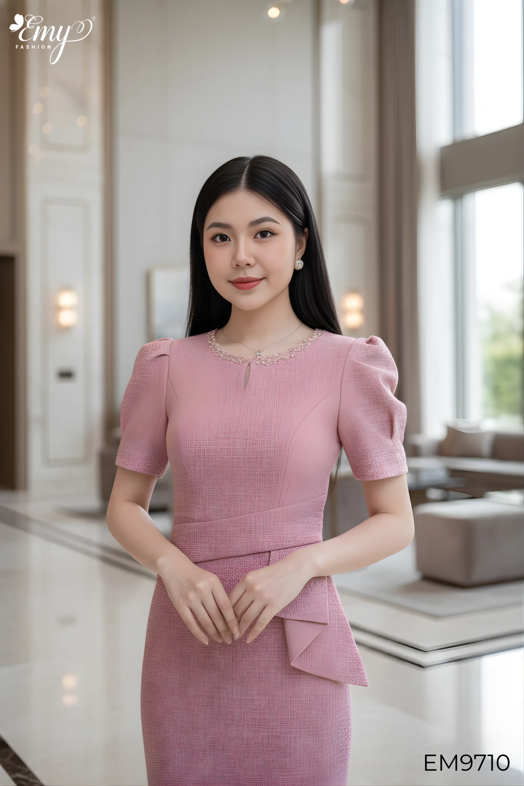 EM9710 - Đầm Body Hồng Eo Kết Nơ EM9710 - Đầm Body Hồng Eo Kết Nơ