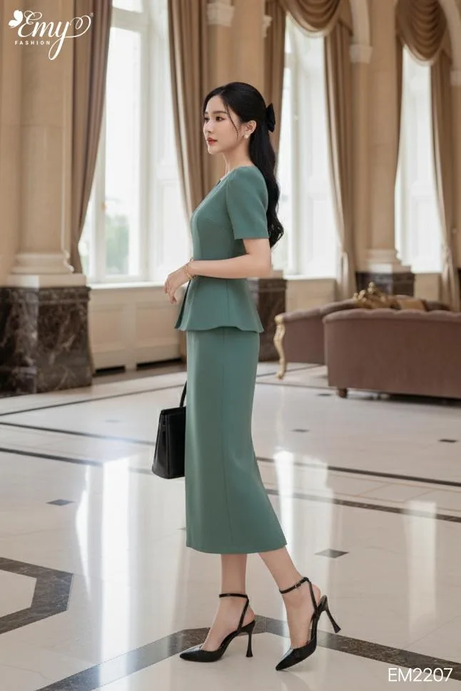 z7145868167633_47b1d7f51730f26465736864852c2556 EM2207 Đầm Body Peplum Xanh Mint