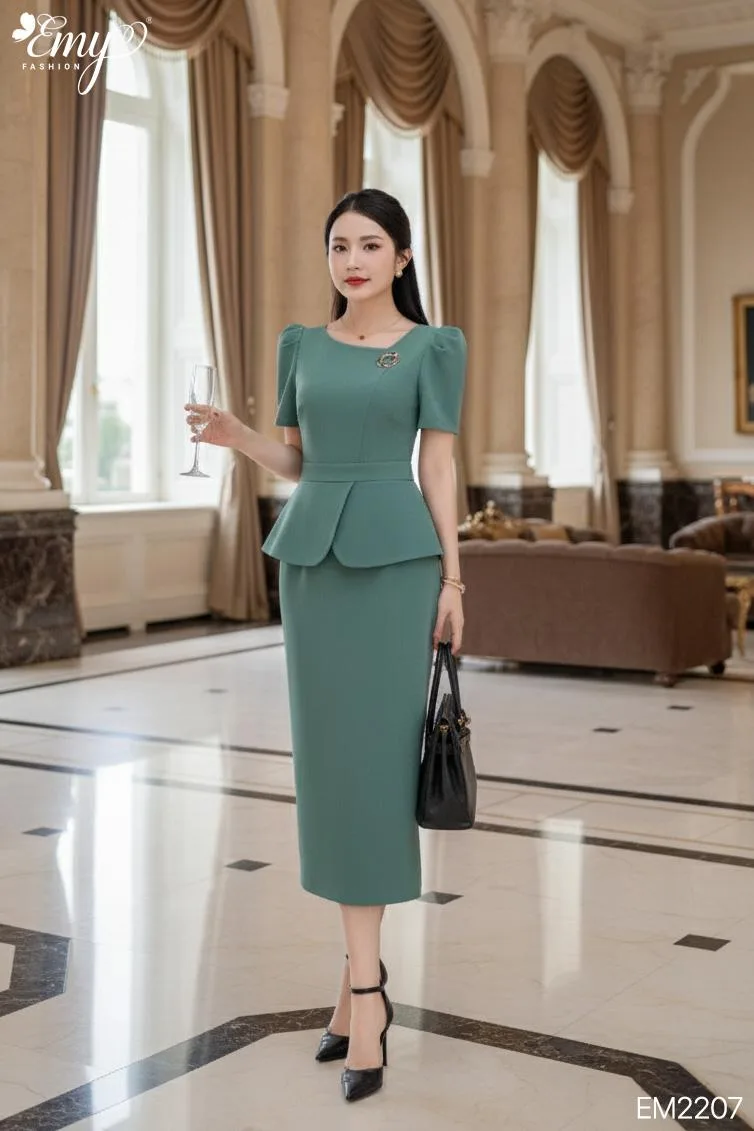 z7145868208943_7e7f4cf21d21b10d54711151d69272ba EM2207 Đầm Body Peplum Xanh Mint