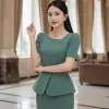 EM2207 Đầm Body Peplum Xanh Mint