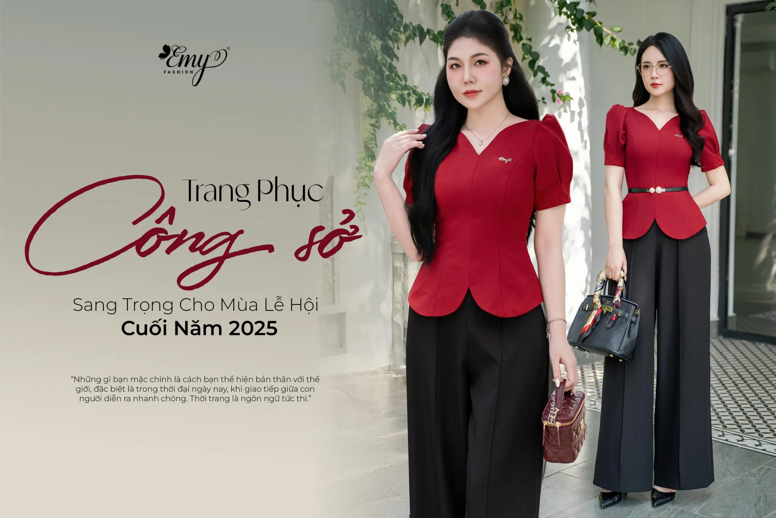 Trang phục công sở sang trọng cho mùa lễ hội cuối năm 2025