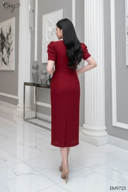 Đầm dạ hội đuôi cá tafta phi đỏ - EM9723