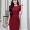 Đầm dạ hội đuôi cá tafta phi đỏ - EM9723