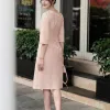 EM9733 Đầm Suông Taffta Hồng