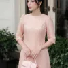 EM9733 Đầm Suông Taffta Hồng