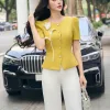 A4090 Áo Vàng Phối Hoa Vải