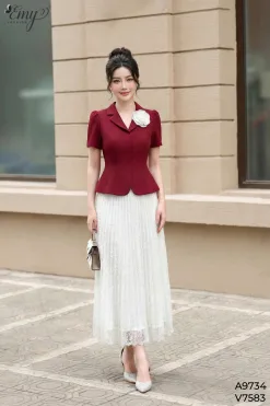 A9734 Áo Đỏ Cotton Tuyết