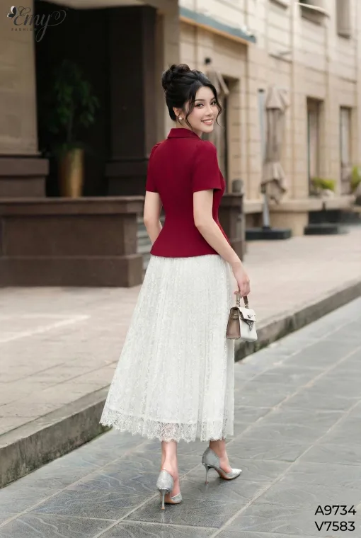 A9734 Áo Đỏ Cotton Tuyết