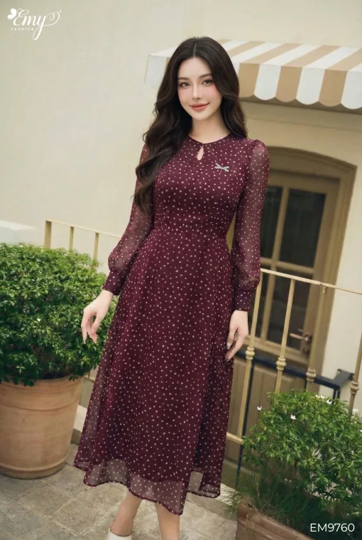 EX9760 - Đầm Xòe Vải Voan Hàn