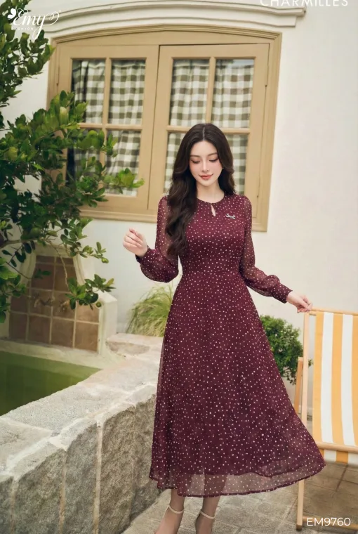 EX9760 - Đầm Xòe Vải Voan Hàn