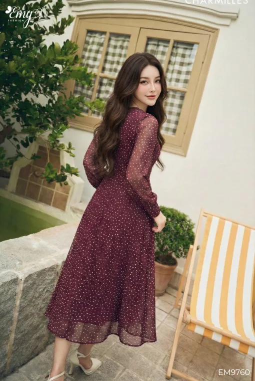 EX9760 - Đầm Xòe Vải Voan Hàn