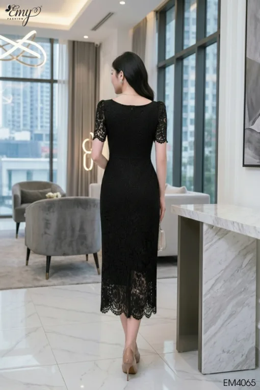 EM4065 Đầm Body A Ren Đen